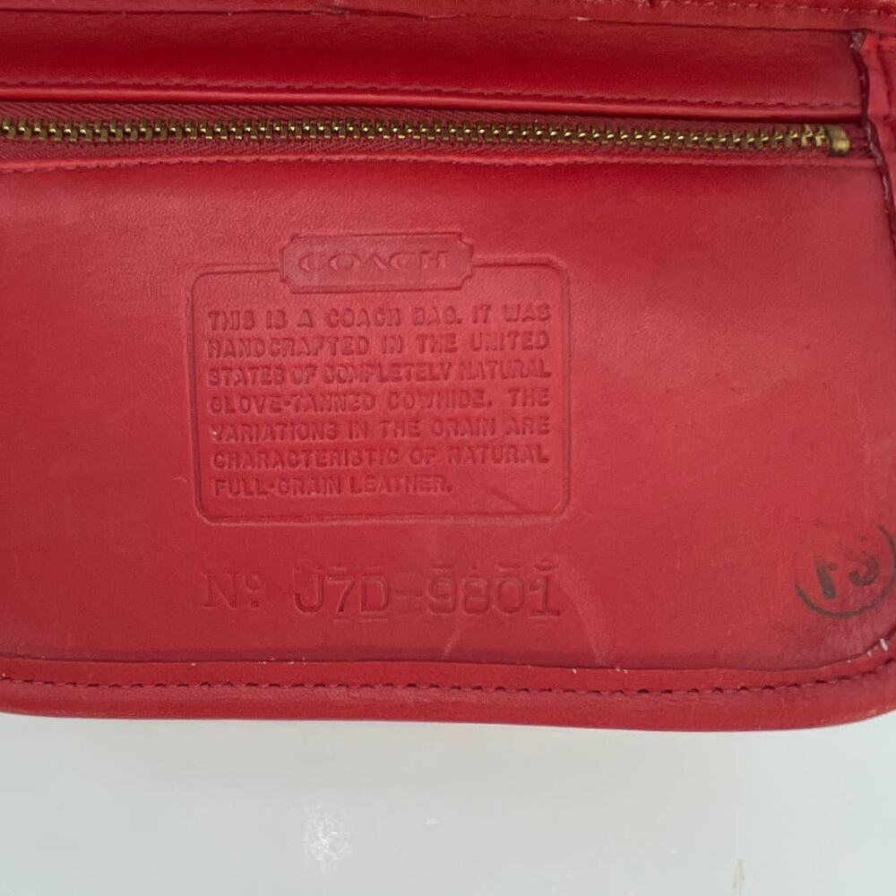 Vintage Coach Equestrian Small Flap Bag 9801 Red USA 1997 - Picture 7 of 10
